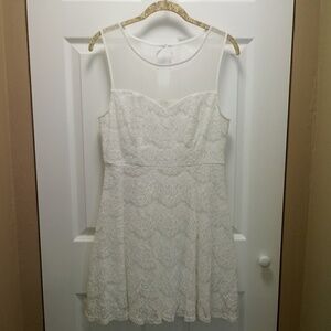 francesca's White Lace Skater‎ Style Dress